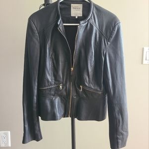 Zara Leather Jacket with Peplum size L